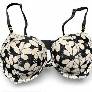 Victoria's Secret Black and Cream Bombshell Bra